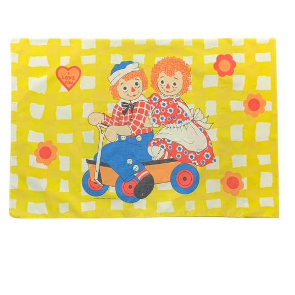 Vintage Raggedy Ann and Andy 1970s Pillowcase by Bobbs-Merrill Co. - Picture 2 of 11